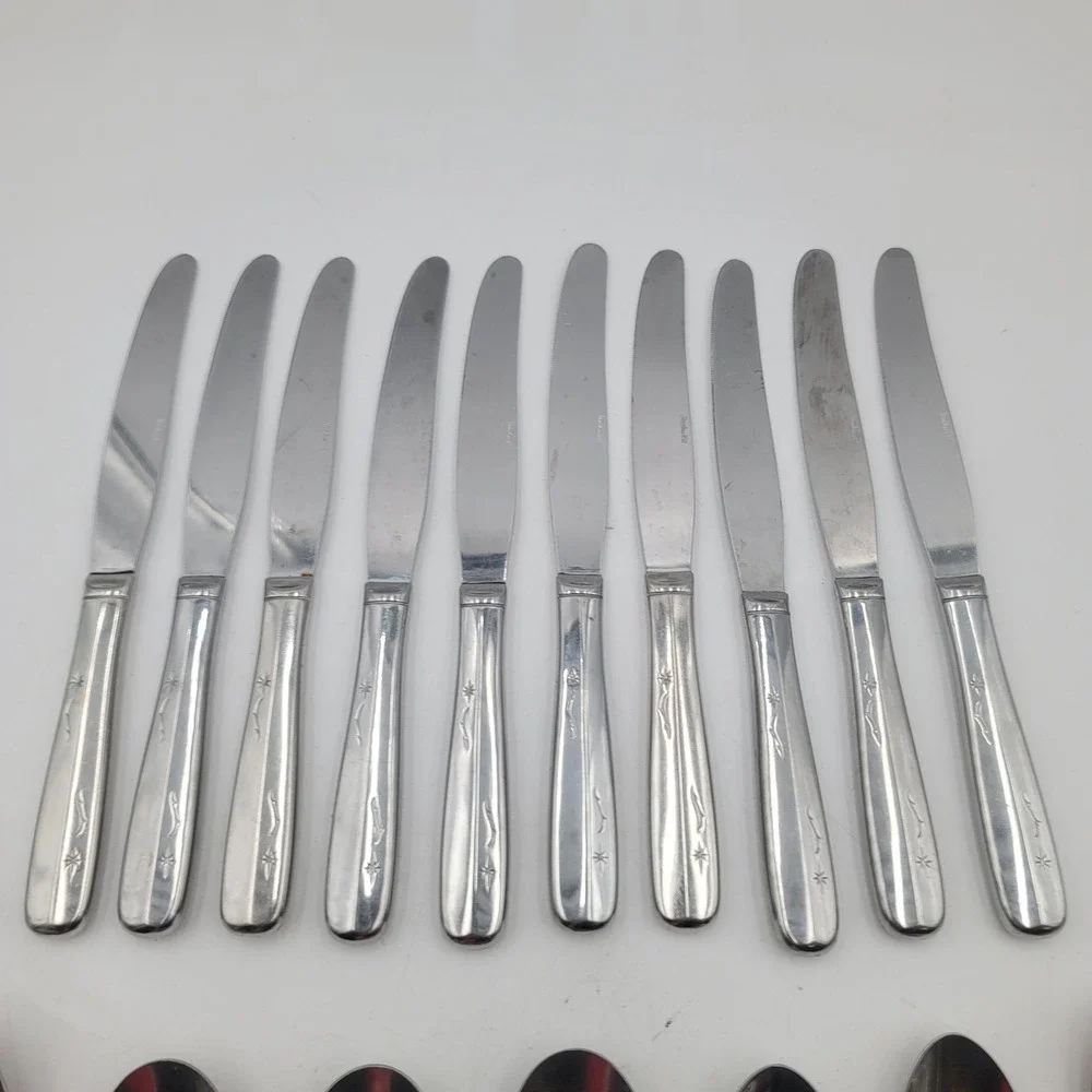 28pc Imperial International Star Time Stainless Flatware Set Atomic Starburst